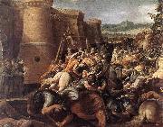GIuseppe Cesari Called Cavaliere arpino St Clare with the Scene of the Siege of Assisi oil